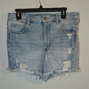 American Eagle Outfitters Light Wash Distressed Jean Shorts